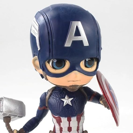 Image of Anime Cartoon Character Q Posket Action Figure | Limited Edition | Attractive Lightweight Durable Toy Figures for Home Decors Office Desk and Study Table (Captain America)