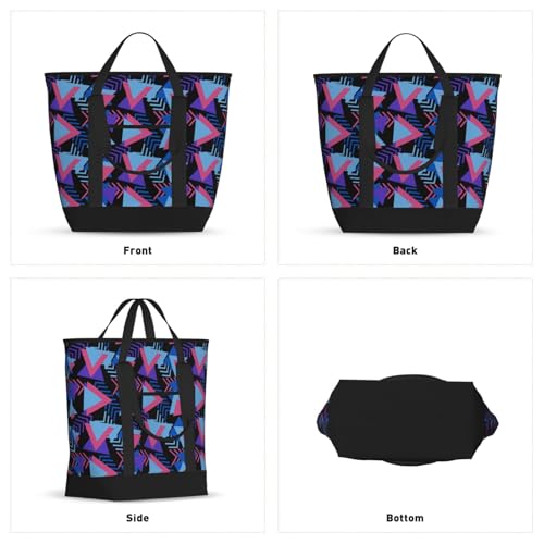 Cool 80s Retro Memphis Insulated Tote Bag – Premium Insulation, Leakproof & Durable, Ideal For Grocery Shopping, Picnics, Food Delivery & Travel2