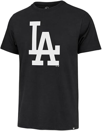 47 Brand MLB Men's Imprint Franklin Alternate Away Team Color Primary Logo Short Sleeve Baseball T-Shirt - Los Angeles Dodgers - Black - Small