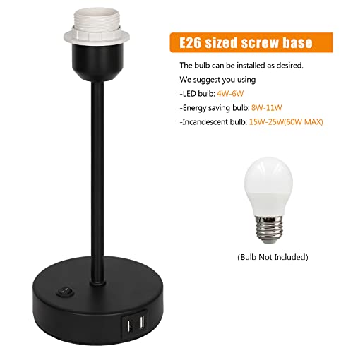 Js Nova Juns JS112 Table Lamps With Usb Ports, Nightstand Lamps Set Of 2 With Fabric Shade thumb #4