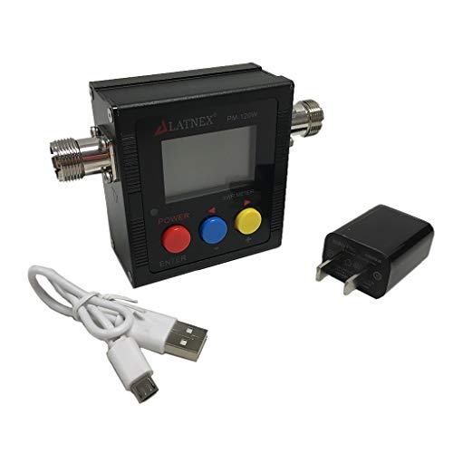Image of LATNEX PM-120W Digital SWR Power Meter and Frequency Counter, 125-525Mhz | VSWR Reader for HAM Radio, Up to 120W, SO239 Connectors