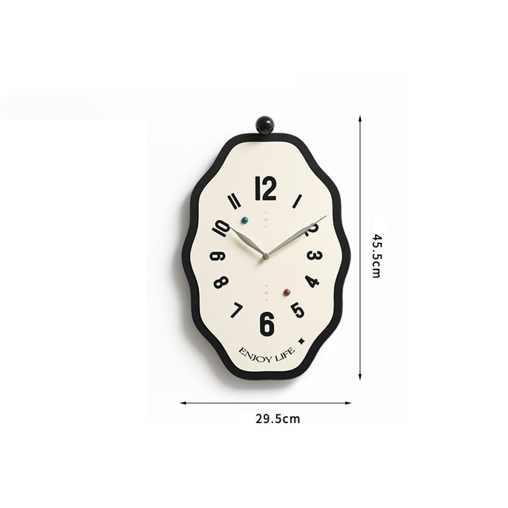 Reloj Cocina Reloj de Pared Estilo Crema Creativo Minimalista for el hogar(Blanco)