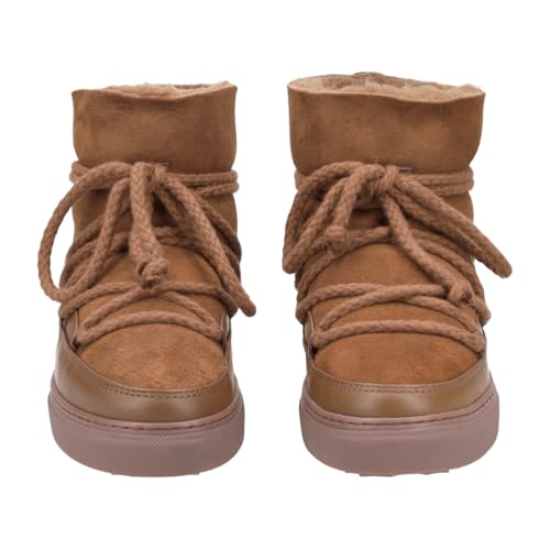 INUIKII Boots Classic, piel rugosa, marrón, mujer, marrón, 37 EU
