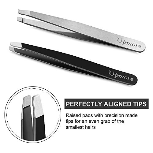 image for Slant Tweezers Set 4-Piece - Upmore Professional Stainless Steel Slant