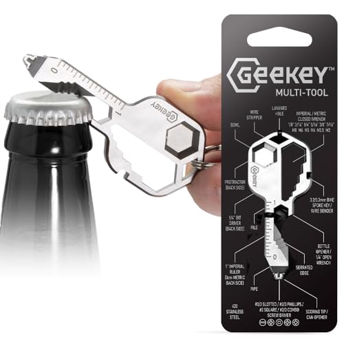 Geekey Keychain Multitool – EDC Tool with 16+ Functions | Small...