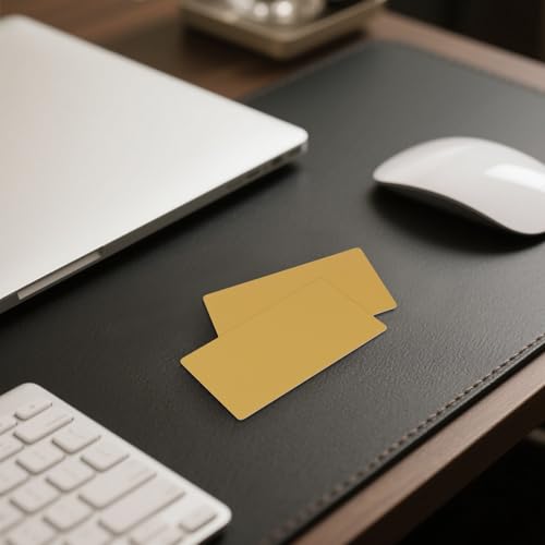 CHUIFAI 150 Stück Goldene Alu Visitenkarten Rohlinge, 86x54x0.21mm Aluminium Visitenkarten Rohlinge, Metall Visitenkarten Gold Alu Karten die Laserbeschriftung von Visitenkarten