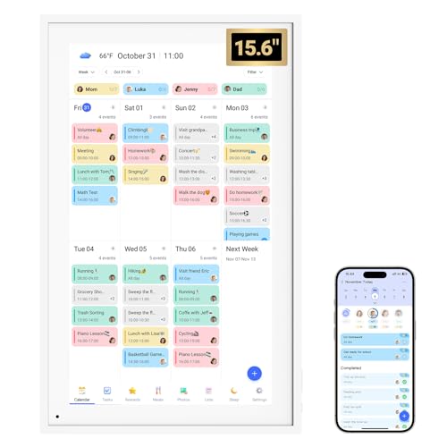 Liste de tâches et calendrier numérique BSIMB 15,6" pour stopper les oublis du quotidien