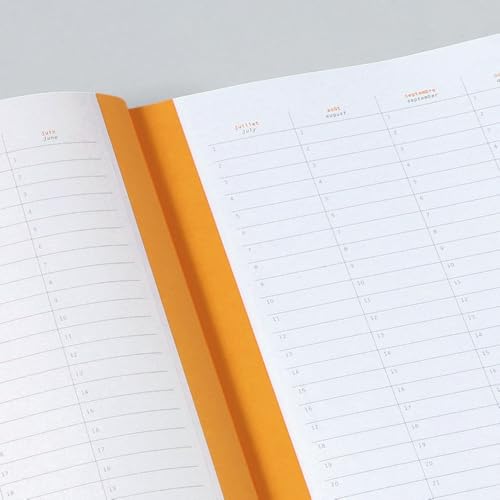 Rhodia 117795C Notatnik Meeting Book w miękkiej okładce z gumką w kropki/linie A5+, 160 x 210 mm, 80 kartek 90 g, notes idealny do organizowania i planowania 1 sztuka, kolor pomarańczowy