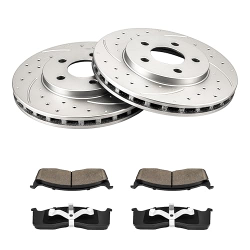 KAX Front Brake Kit for Dodge Grand Caravan/Caravan/Chrysler Town & Country 1996-2000, Grand Voyager/Voyager/Plymouth Voyager/Grand Voyager 2000, 10.11inch Brake Rotors Pads Kit by KAX - Image 2