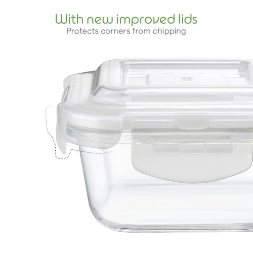 Image of Borosil Elite Lunchbox | 320ml x 2 Square Container Set | Made in India Borosilicate Glass | Microwave & Dishwasher Safe, Leakproof | Tiffin for Office /School /College | Vertical