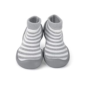 Step Ons Rubber Sole Sock Baby Shoes: for Crawling Cruising and Walking!