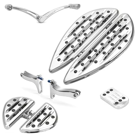 TOPRAMETAL Motorcycle chrome driver floorboards passenger pegs Toe Heel Shift Lever pedal for harley 1980-up Touring street glide Wide Glide FXDWG foot rest softail FXST Cover