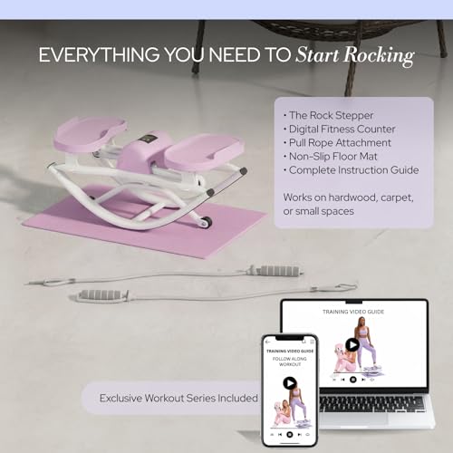 Image of The Rock Stepper - Side to Side Rocking Stepper Machine for Home Workouts - Low Impact Indoor Cardio Leg Glute and Core Training - Quiet Compact Step Rocker Exercise Equipment
