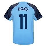 Manchester City FC Boys Doku 11 Poly T-Shirt Sky Blue 10-11 Years