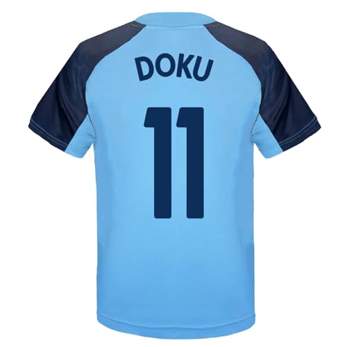 Manchester City F.C. Boys Doku 11 Poly T-Shirt Sky Blue 12-13 Years