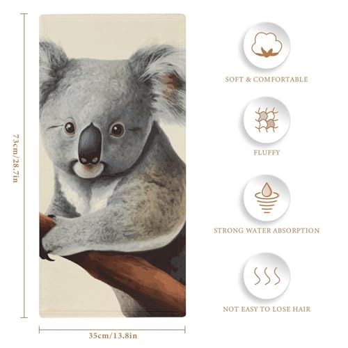 Serviette de bain microfibre koala absorbante pour sport et yoga