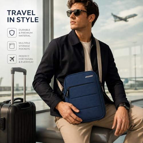 Image of Wooum Crossbody Sling Bag for Men & Women - Water-Resistant Side Shoulder Bag with 2 Main Compartments & Zipper Pockets - Perfect for Office, Travel & Daily Use