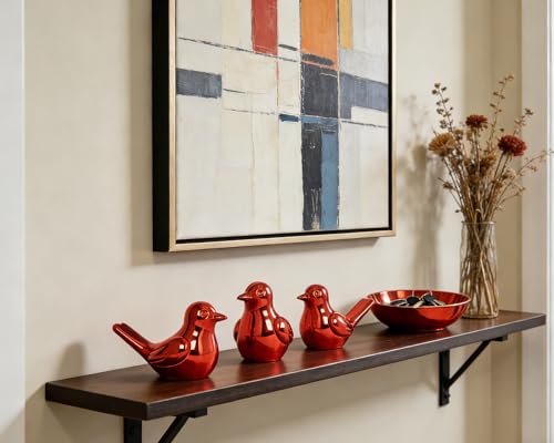 Red Bird Statue Pair, 2-Pack 3 inch Shiny Accent Small Knick Knacks for Home Office Shelf Desk Coffee Table Decoration - Image 5