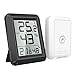 Produktbild AMIR Hygrometer Thermometer, Innen Außen Thermometer Hygrometer Digital Innen Außentemperatur und Luftfeuchtigkeit Monitor mit Funk-Außensensor und Großem LCD Display, / Schalter, Schwarz