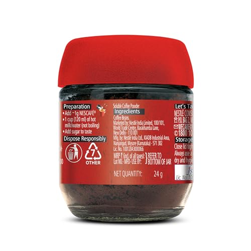 Image of NESCAFE Classic Instant Coffee Powder | Great start to your morning | 100% Pure Coffee | 24g Jar (Pack of 3)