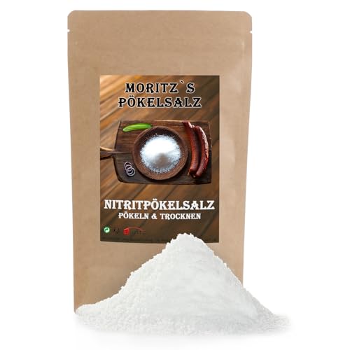 Moritz 900g Nitritpökelsalz 0,4-0,5% Natriumnitrit I NPS Salz zum Pökeln/Trocknen von Fleisch- und Wurstwaren I feines Pökelsalz