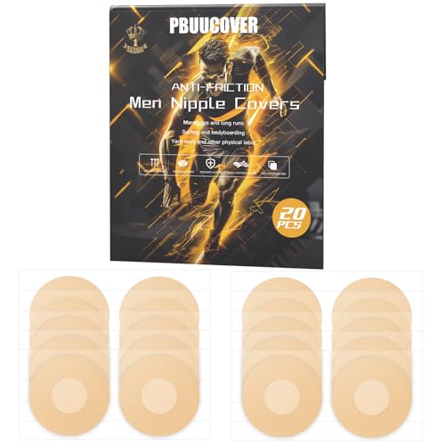 Nipple Cover Herren Nippelpads für Männer, 20 Stück (10 Paar) Nippelabdeckung Männer, Unsichtbare Nippelpflaster Männer Sport, Nippelpads für Läufer & Athleten