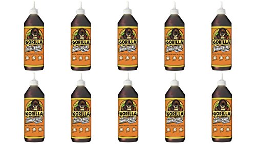 Gorilla Original Waterproof Polyurethane Glue, 36 ounce Bottle, Brown, (Pack of 10)
