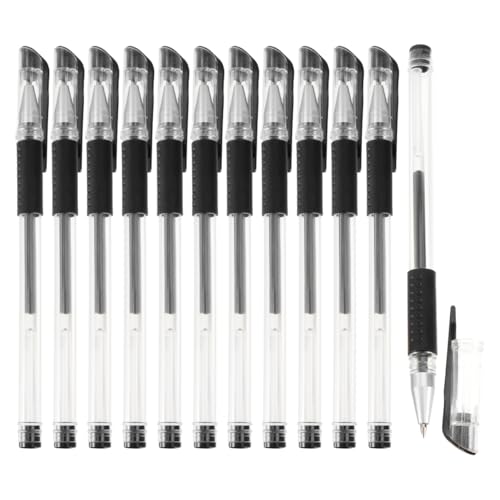 EXCEART 12 bolígrafos gel punta fina 0.5 mm tinta negra miniatura 3