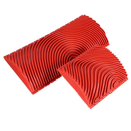 2 Piezas Herramienta de Grano de Madera de Silicona, Cepillo de Rodillo de Pintura de Grano, Herramienta Textura de Madera, Veteador Efecto Madera para Decoración en Pared, Puertas, Muebles, 8/15cm