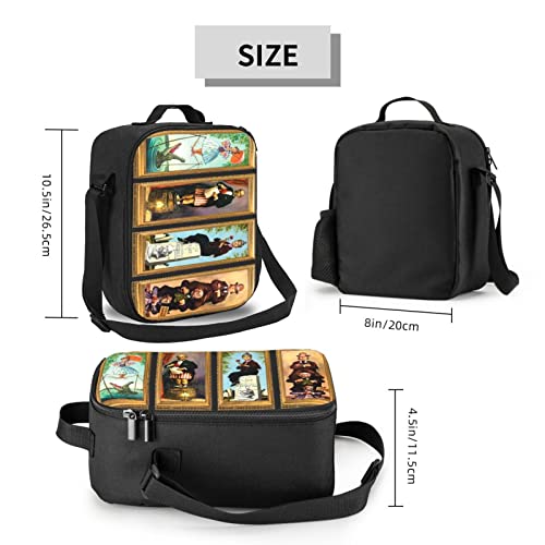 Sazkuyra Halloween Haunted House Haunted Lunch Mansion Lunch Bag Waterproof Reusable Insulated Thermal Cartoon Lunch Tote Gourmet Cooler Pouch Warm Organizer For Bbq Lunch Box #TOP2