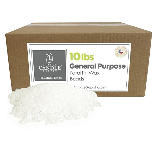 General Purpose Paraffin Wax Beads 10lb - Bulk Wax for Candle Making Canning Waterproofing Furniture/Metal Preservation DIY Projects. 100% Fully Refined Paraffin Candle Wax Cera para Velas