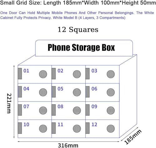Armoire de rangement verrouillable à 100 compartiments pour smartphones - 4