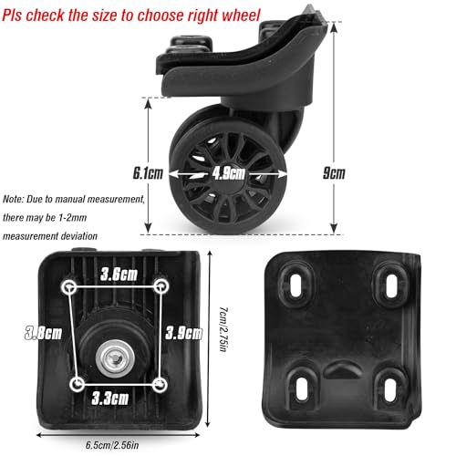 Zoofen Replacement Luggage Wheel W149-2 Suitcase Repair Spinner Wheels with Dual-Wheel Luggage Accessories（W149-2，2pcs）2