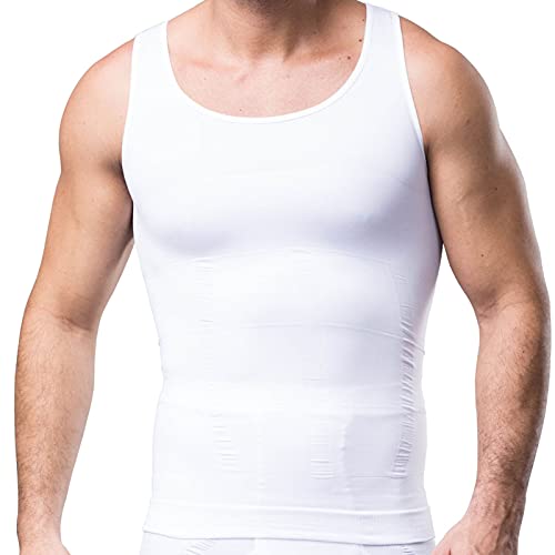 Camisa de compresión adelgazante para hombre chaleco reductor que oculta la grasa abdominal al instante