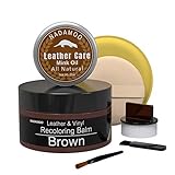 NADAMOO Brown Leather Recoloring Balm with Mink Oil Leather Conditioner, Leather Repair Kits for Couches, Restoration Cream Scratch Repair Leather Dye For Vinyl Furniture Car Seat, Sofa, Shoes