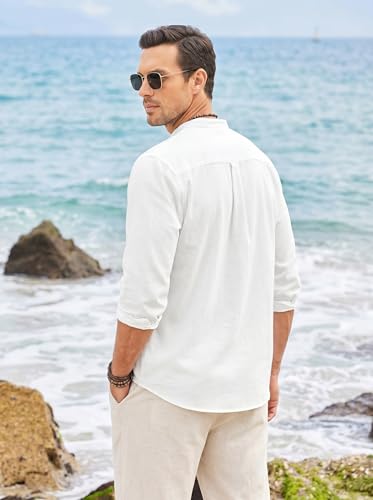 Image of ROYALSCOUT Men's Short Kurta | Solid Mandarin Collar Full Sleeve Pullover Style Kurta | Regular Fit Casual Ethnic Wear for Men