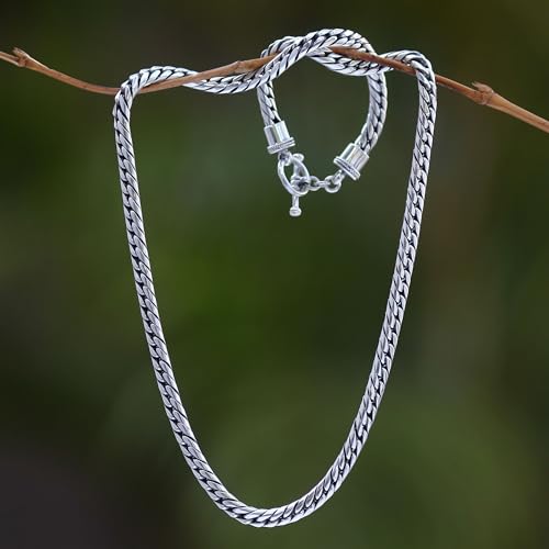 NOVICA Artisan Handmade Men's .925 Sterling Silver Chain Necklace Indonesia Balinese Traditional 'Sleek'2