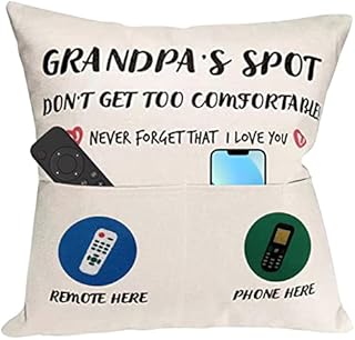ARVOV Gifts for Grandad Birthday Gifts with Pockets Cushion Cover, Grandad Gift from Grandchildren, Best Grandad Gifts, Birthday Gifts for Grandad Grandpa Best Gifts 18x18 Inches (Grandad gifts)