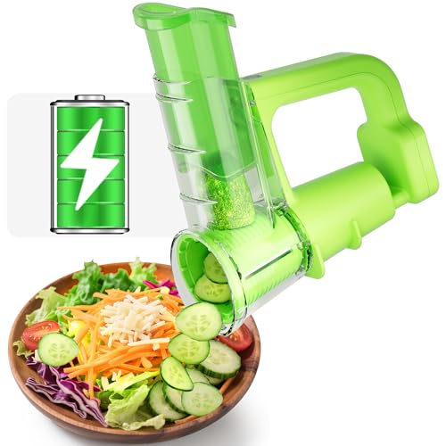 Comparison: Best Automatic Cheese Grater 8 Electric Cheese Grater Wireless, Automatic Rotary Cheese Grater, Shredder Slicer, USB-C Salad Maker Vegetable Slicer with 3 Changeable Blades for Fruits, Zucchini, Carrot, Coleslaw