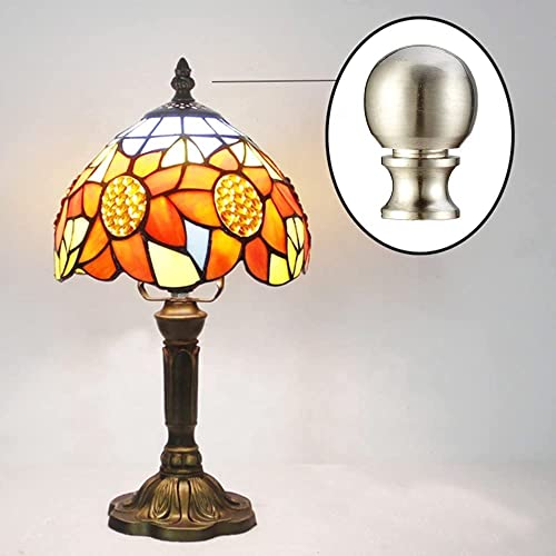 Image of TWDRTDD 2Pcs Lamp Finials,1-1 /2 Inch Tall Brushed Nickel Finish Ball Lamp Topper Knob Decoration for Tabletop Lamps or Floor Lamps
