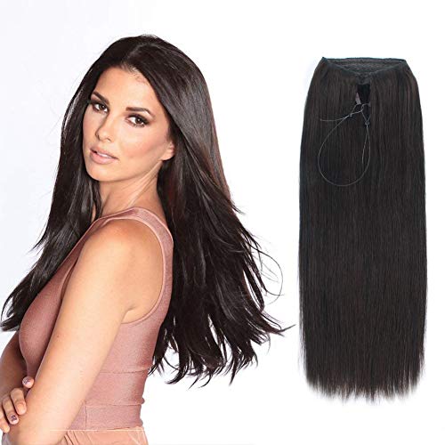 ABH AmazingBeauty Hair Miracle Wire Hair Extensions - Invisible Miracle Wire Remy Human Hair, 2 Dark Brown, 16 Inch
