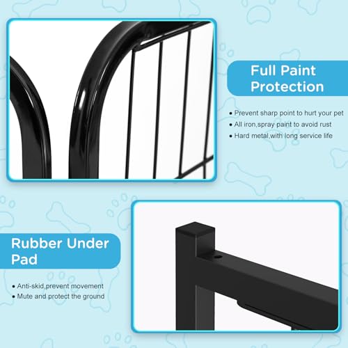 Image of BestPet | Dog Playpen Extender | 32 Inch, 2 Panels | Heavy Duty Metal Pet Exercise Pen | Indoor Outdoor Fence Panels | Rust-Resistant, Removable, Tool-Free Setup | Anti-Skid, Expandable Design