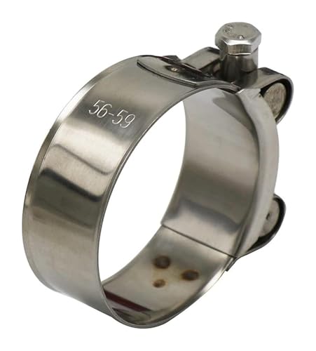 Collier Serrage Échappement Moto 56-59mm Anti-Fuite en Inox pour Tube Slip-on