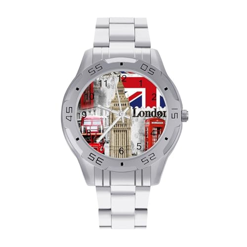 BTCOWZRV London Big Ben - Reloj analógico de aleación para hombre, reloj de pulsera de moda, fácil de leer, para negocios, trabajo, deportivo, casual, para marido, padre, cumpleaños, aniversario BTCOWZRV London Big Ben - Reloj analógico de aleación para hombre, reloj de pulsera de moda, fácil de leer, para negocios, trabajo, deportivo, casual, para marido, padre, cumpleaños, aniversario