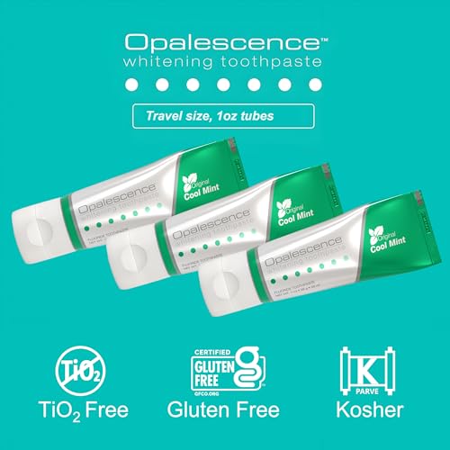 Image of Opalescence Whitening Toothpaste, Travel Size 1 Ounce (6 Pack) Fluoride Teeth Whitening Toothpaste Travel Size, Original Mint Flavor, 402-6