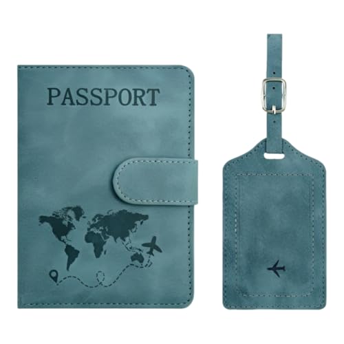 Porta Passaporto da Viaggio ed Etichette per Valigie Aereo, Custodia per Passaporto con Blocco RFID, Custodia Protettiva per Carte di Credito, Porta Carte, D'identità e Documenti di Viaggio,Donna,Uomo