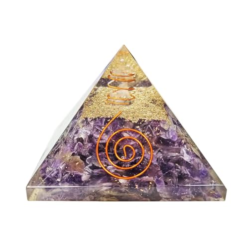 Image of Amethyst Crystal Pyramid | 2 Inch | Feng Shui & Vastu Correction | Crystal Pyramid for Positive Energy, Meditation, Health | Home & Office Decor | Gift | Study Table