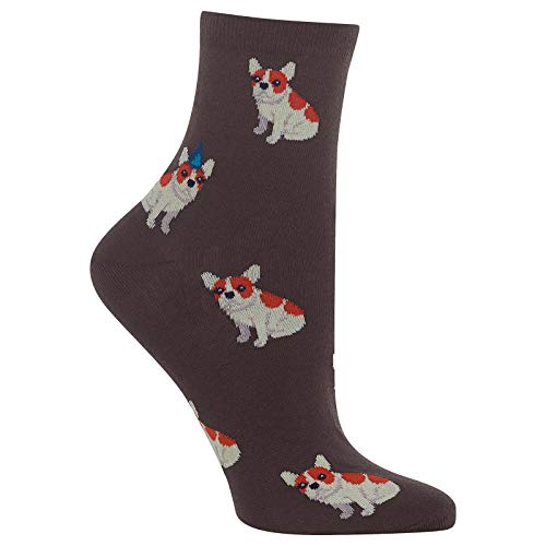 Image of HOTSOX Womens Birthday Frenchie Socks 1 Pair, Shoe Size: 9-11