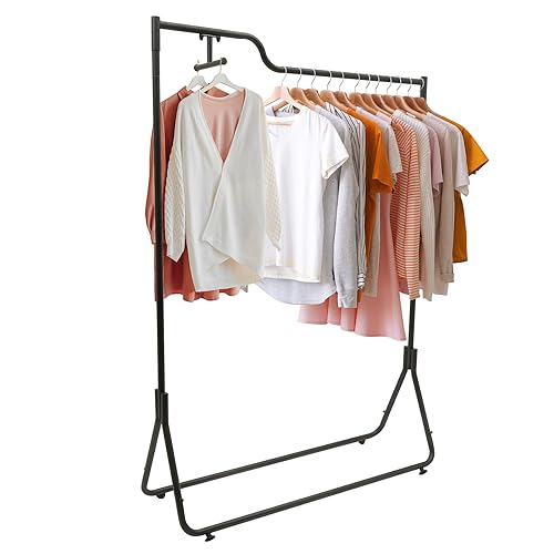 Kaichenyt Pipe Clothing Rack, Heavy Duty Garment Racks with Adjustable Feet, Clothes Display Rack, Metal Floor-Standing Hangers Clothes Shelves for Home, Retail Display