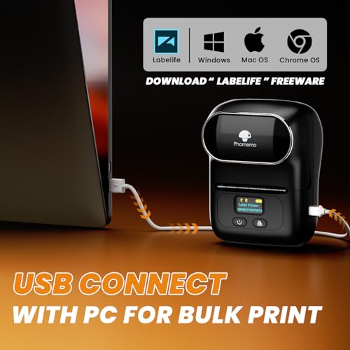 Phomemo PM-M110-HS Label Makers - Barcode Label Printer Bluetooth Portable Thermal Printer thumb #5